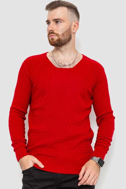Свитер мужской однотонный, цвет красный, 235R1394, XL от продавца ...