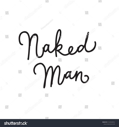 Naked Men Lettering Design Trendy Vector Stock Vector (Royalty Free