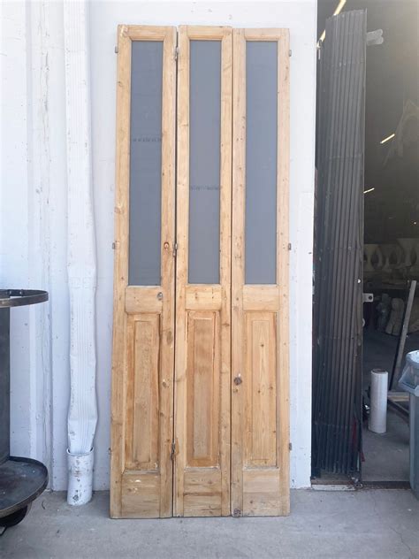 Set of 3 Antique Small Mirrored French Doors – Antiquities Warehouse