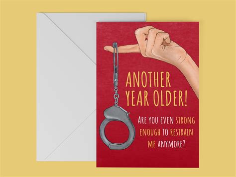 Kinky BDSM Funny Birthday Card - Handcuffs - Bratty Card Restrain