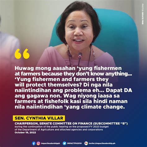 'FISHERMEN AND FARMERS DON'T KNOW ANYTHING'? Cynthia Villar