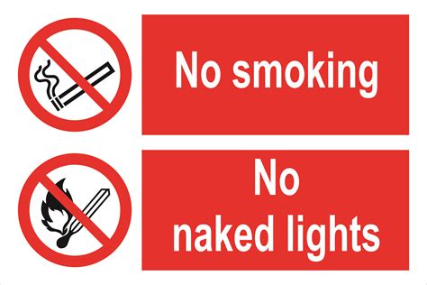 Prohibition sign - No smoking - no naked lights | Products | Traconed