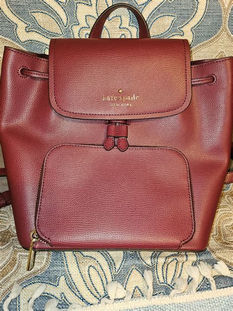 Kate Spade Reese Park Ethel Leather Backpack In Red C… - Gem