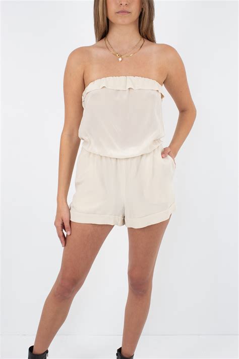 Beige Nude Strapless Pure Silk Playsuit Size XXS/XS - Etsy