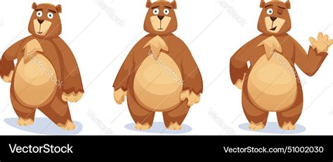 Cute big brown bear cartoon character Royalty Free Vector