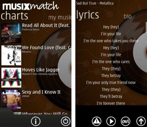 Looking for lyrics? Try the Lyrics app by musixmatch for Symbian devices