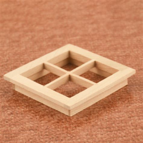 Dollhouse Window 4-pane Design Accessories Wood Simulation Window Model