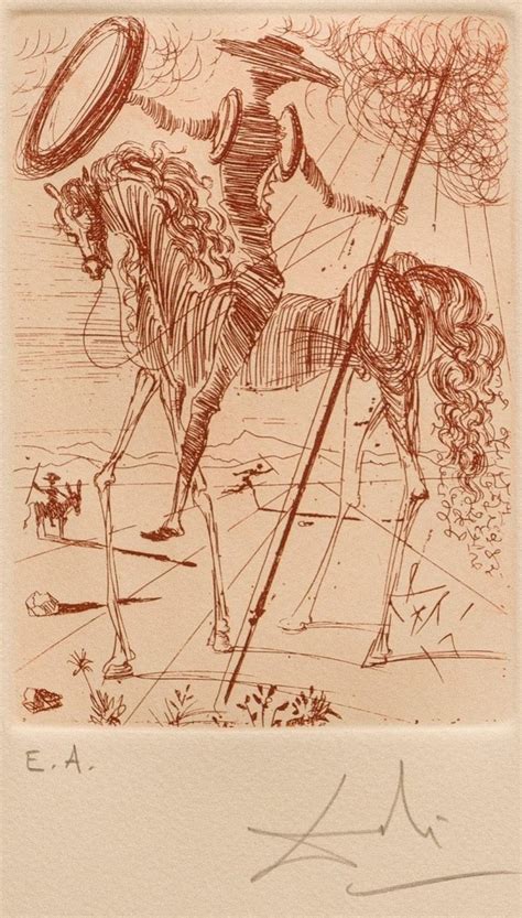 Lot - Salvador Dali, Don Quixote, etching edition of 1,000, 6 3/4 x 5 3