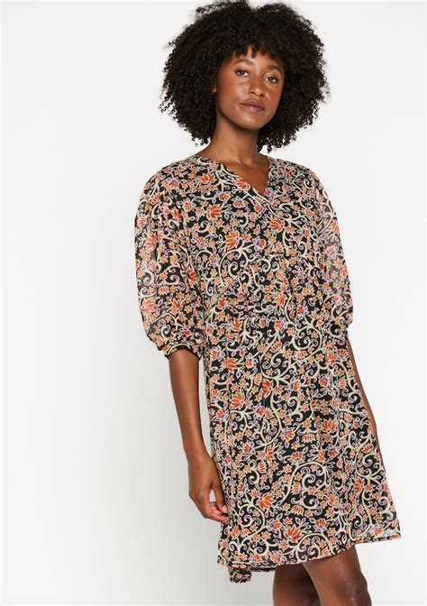 Babydoll dress with Indian floral print - LolaLiza