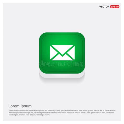 send mail icon green web button stock vector illustration  internet