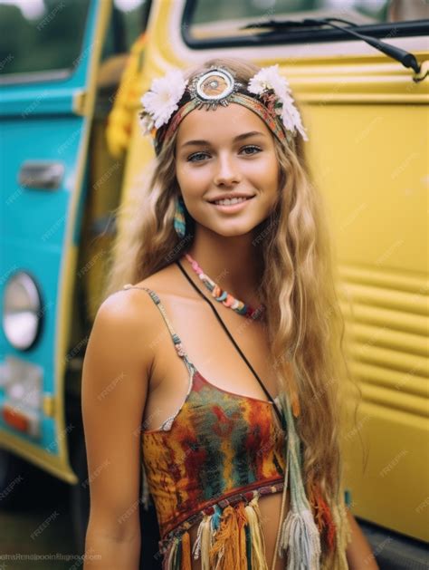 Premium Photo | Beautiful cute hippie young woman on festival