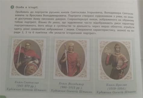 Особа в історії. Придивись до портретів руських князів Святослава ...