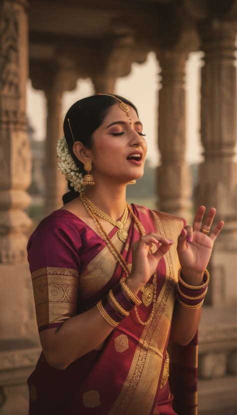 sacred musical devotion image woman indian traditional