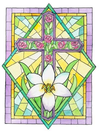Stained Glass Cross and Lilies by Parker Fulton | Easter art, Cross ...