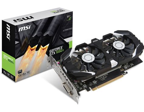 Видеокарта MSI GTX 1050 Ti 4GT OC, NVIDIA GeForce GTX 1050 Ti, 4Gb ...