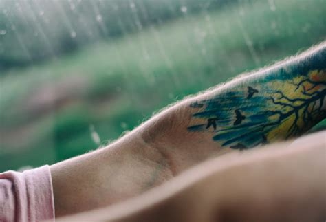 blue  black tattoo  stock photo