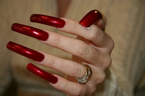 loading long red nails long acrylic nails long nails