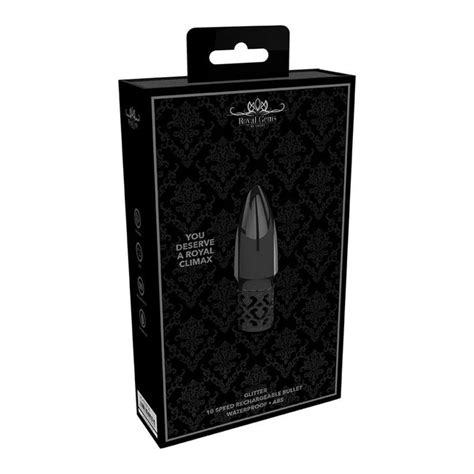 royal gems glitter rechargeable abs bullet gunmetal male