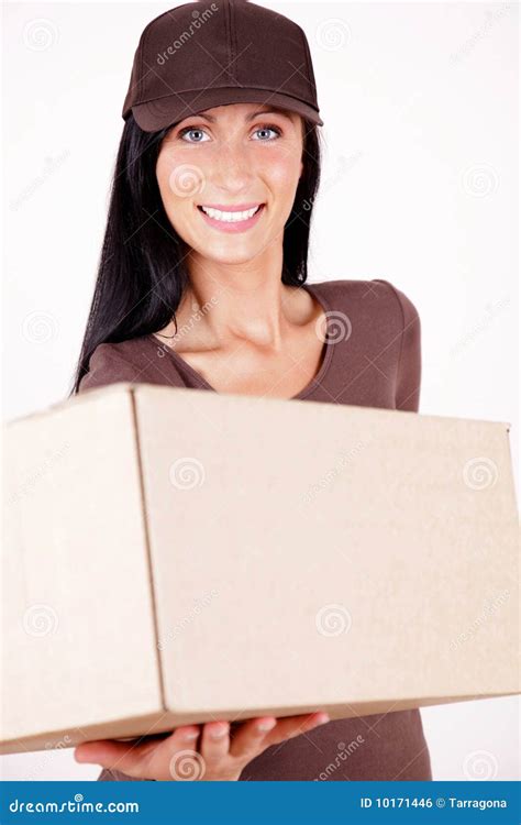 Female Postman With Packet Stock Photo | CartoonDealer.com #10171446