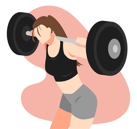 illustration of woman in sportswear doing weight lifting. lifting ...