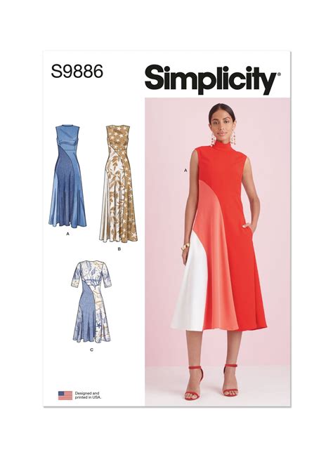 Simplicity Sewing Pattern 9886 - Misses' Dress with Length Variations ...