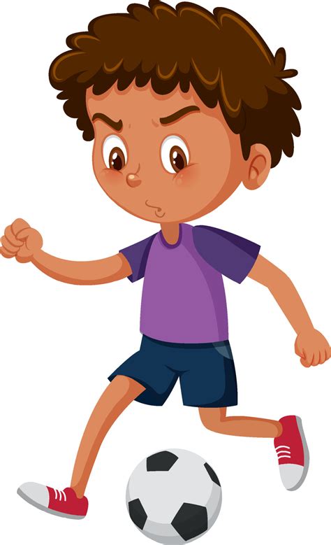 A boy playing football cartoon character 6591474 Vector Art at Vecteezy