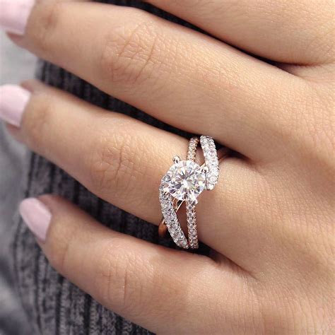 Gabriel zaira two tone white rose gold bypass twist diamond engagement