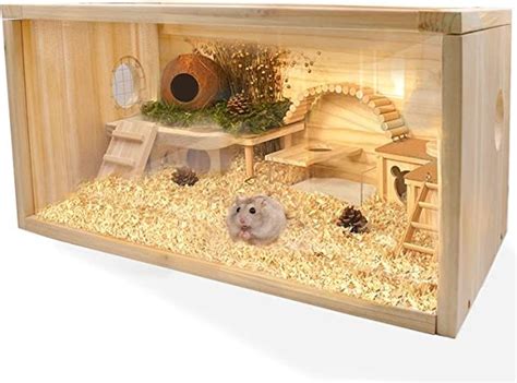 Rubor Wooden Hamster Cage Mice and Rat Habitat Small Animal Habitat for Rabbits, Guinea Pigs ...