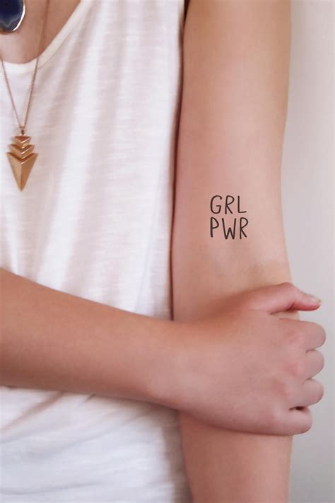 GRL PWR Temporary Tattoo Girl Power Tattoo Typography Temporary Tattoo ...