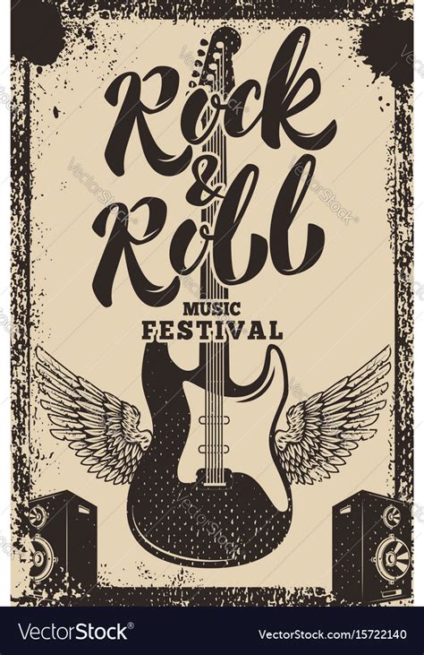 Rock and roll music festival poster template Vector Image