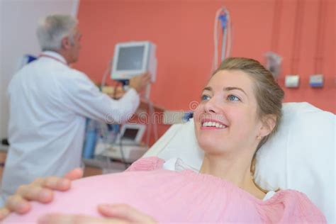 Happy Pregnant Woman at Hospital Stock Image - Image of hospital ...