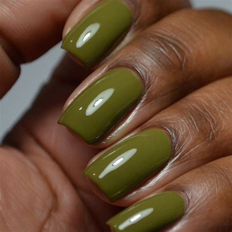 Olive Green Nail Polish, Army Green Nails, Creme Nail Polish Wall St - Etsy