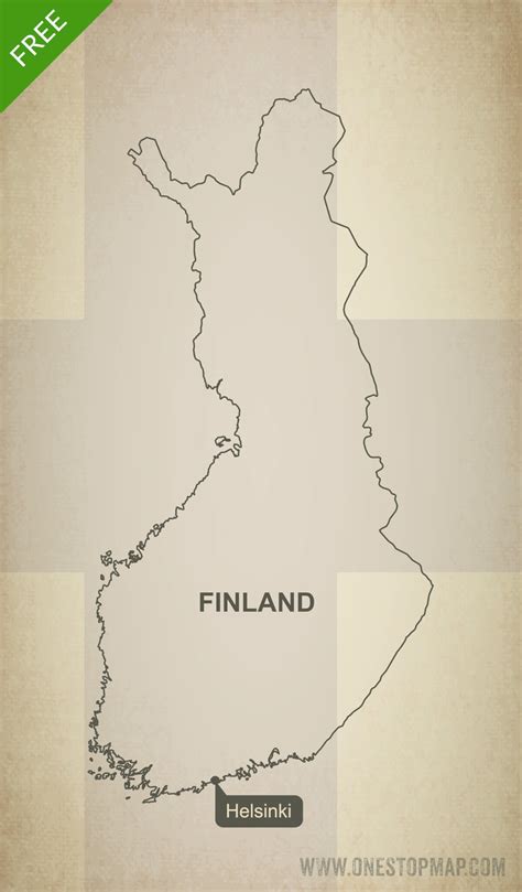 Free Vector Map of Finland Outline | One Stop Map