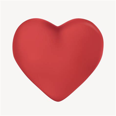 3D heart shape sticker, love, | Premium Vector - rawpixel