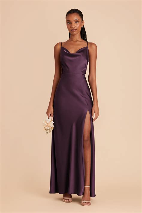 Long Plum Bridesmaid Dresses With Sleeves