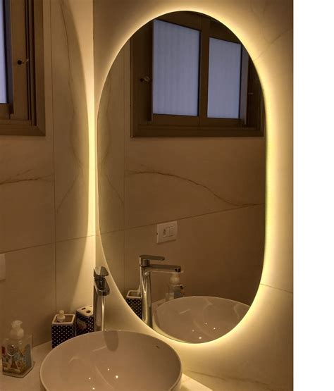 Espelho C Luz De Led - Espelho Oval com Luz de Led 110x50 | MadeiraMadeira