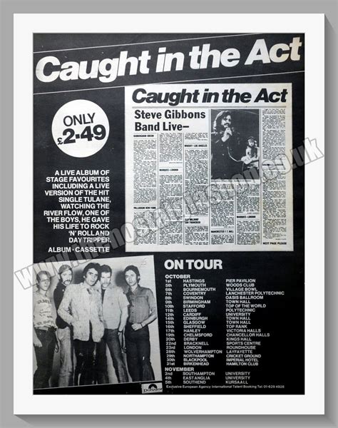 Steve Gibbons Band Caught In The Act. Original Advert 1977 (ref AD1487