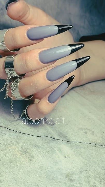 Наращивание 🖤 #nails #калуга #nailart #рисункинаногтях #френчманикюр # ...