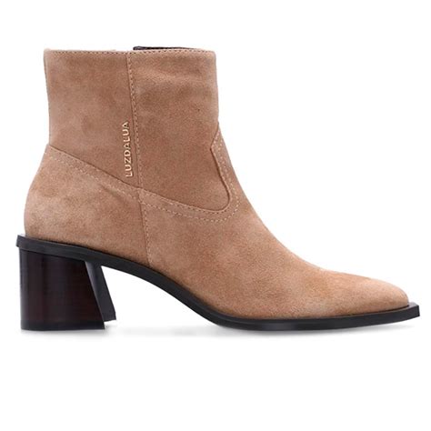 Botas Cano Curto Camurça - Bota Cano Curto Camurça Luz da Lua - Bege