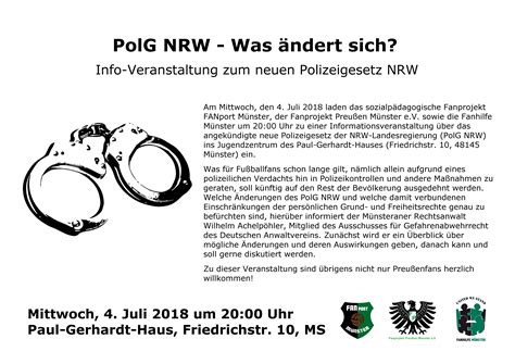 Info-Veranstaltung zum neuen Polizeigesetz NRW - Was ändert sich