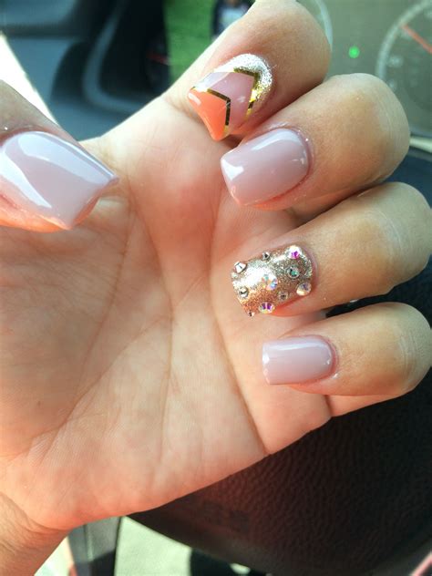 Nailed by Espi, gold, nude nails. | Nude nails, Nails, Beauty