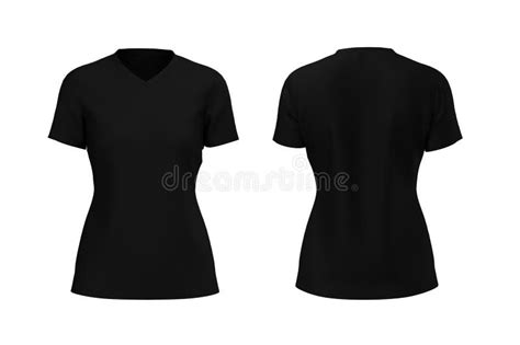 Women`s V-neck T-shirt Mockup, Front, Side and Back Views Stock ...
