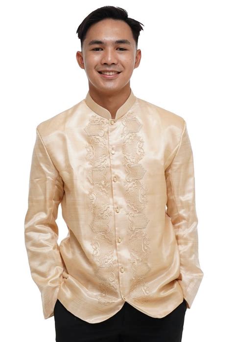 premium barong tagalog coat jacket gold piolo js filipino clothing