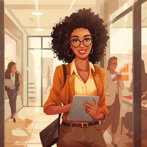 Premium Photo | Vector art of a successful brown skin businesswoman