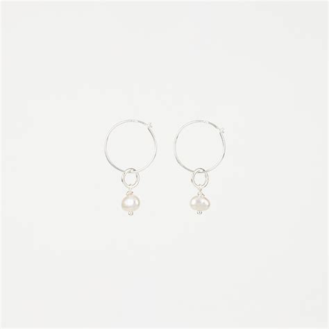 The Emma - Pearl Silver Removable Charm Hoop Earrings – Scandinavia