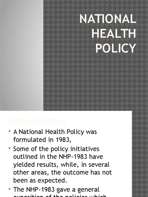 National Health Policy | Health Policy | Health Care