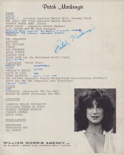 Patch Mackenzie - Resume Signed | HistoryForSale Item 41786