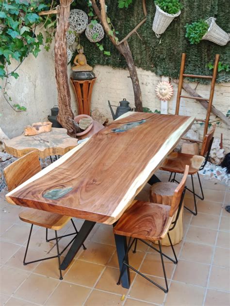 Mesa comedor rustica de suar con patas hierro – Artofit
