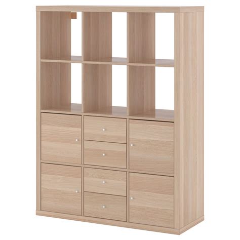 Стеллаж 12 ячеек с ящиками и дверцами - IKEA KALLAX, 112х147 см, под ...