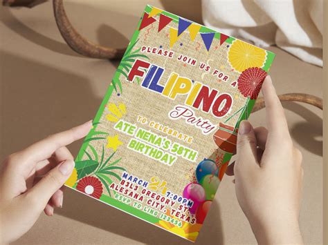 editable filipino party fiesta theme birthday invitation filipino